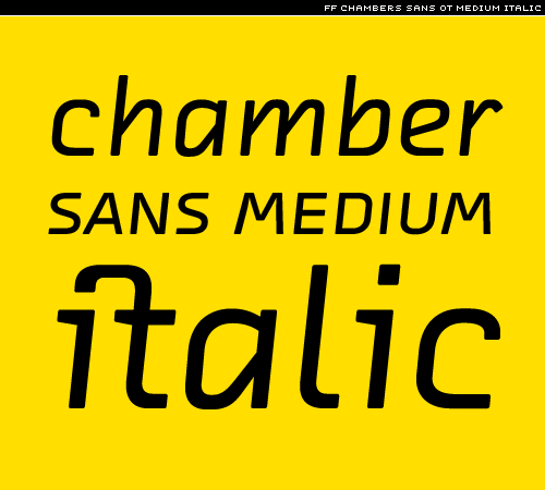 chamber sans medium italic