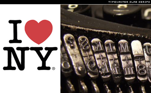 i love ny logo ITC american typewriter