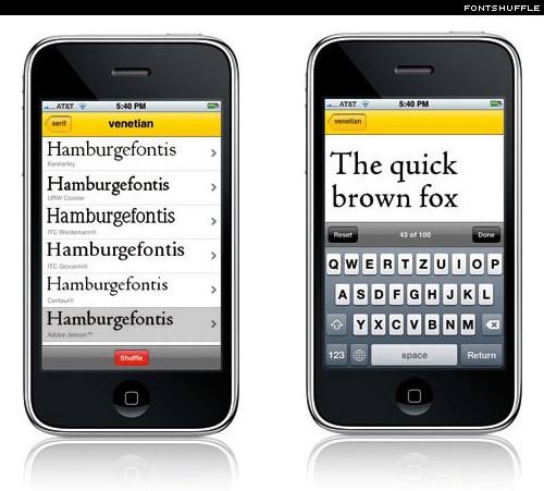 fontshuffle for iPhone