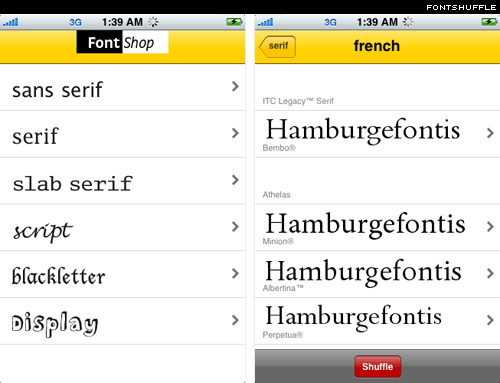 font shuffle for iPhone