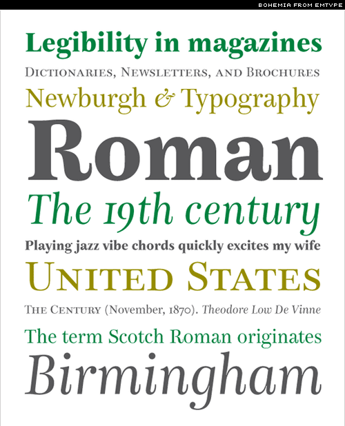 bohemia typeface