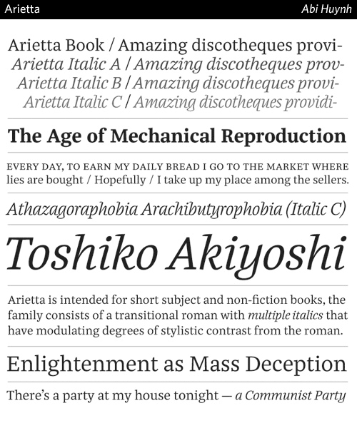 Arietta-typeface